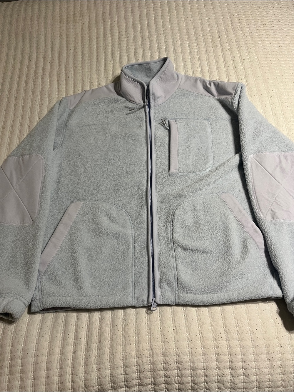 Outdoor Voices Light Blue Teddy Fleece Zip Jacket